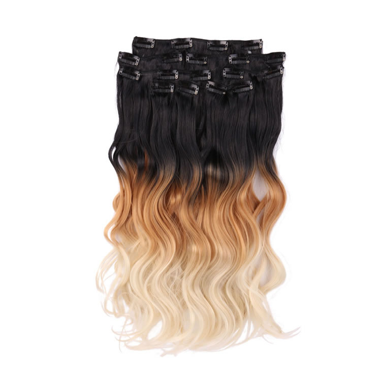 Clip In Hair Extensions 1b 27 613 Natural Black To Bleach Blonde 3