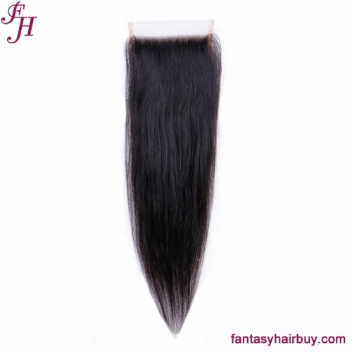 FH Brazilian Human Hair Swiss Lace 4×4 HD Lace Closure Straight