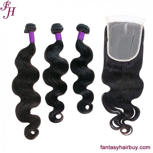 FH cuticle aligned hair human hair weave body wave hair bundle with 5x5 lace closure