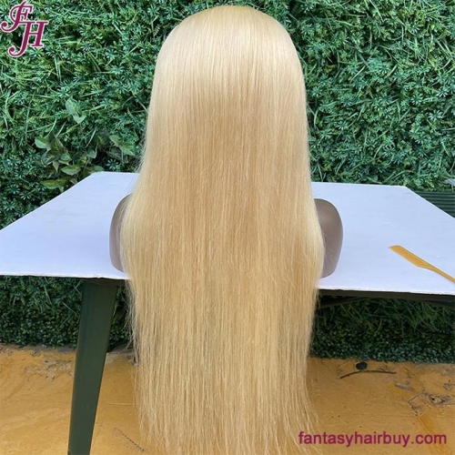 FH 13x4 Transparent Lace Frontal 613 Blonde Straight Human Hair Wig