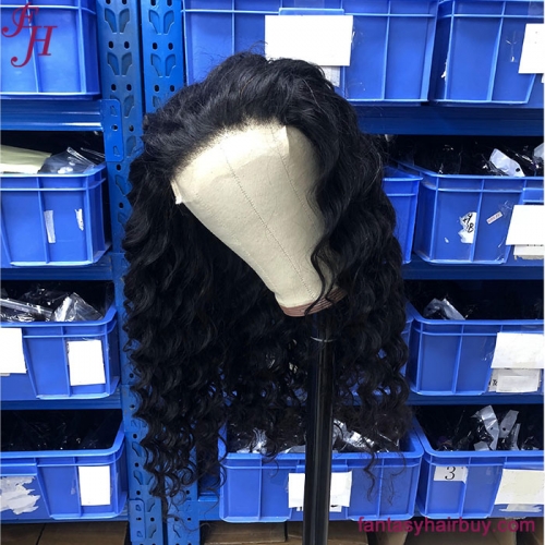 FH 4x4 HD Lace Closure Loose Deep Wave Brazilian Virgin Human Hair Lace Wig