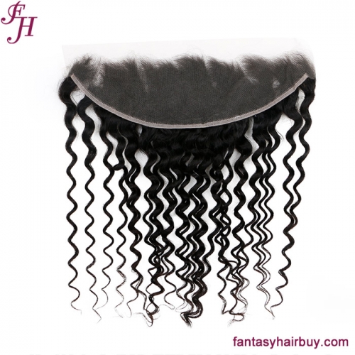 FH Small Knots Human Hair 13×4 Swiss Lace Front Deep Wave HD Lace Frontal