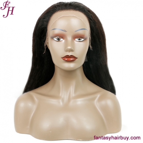 FH 13x4 Transparent Lace Frontal Kinky Straight Human Hair Wig