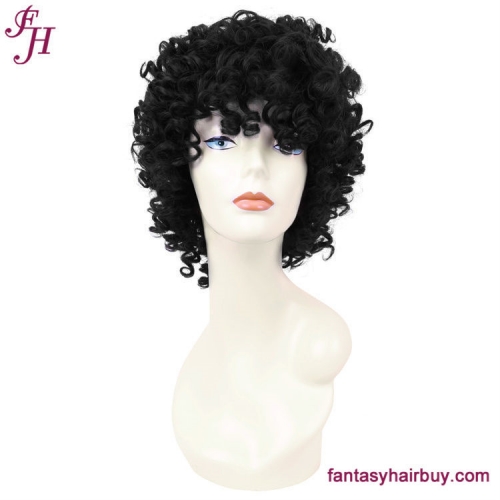 FH 100% Virgin Brazilian Human Hair Colorful Curly Human Hair Wig With Bangs