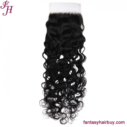 FH Wholesale Pre Plucked Closure Natural Water Wave HD Lace Closure