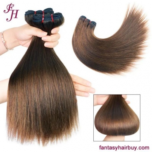 FH 12A Bone Straight Virgin Human Hair Bundles #30 Brown Color 100% Human Hair Bundles