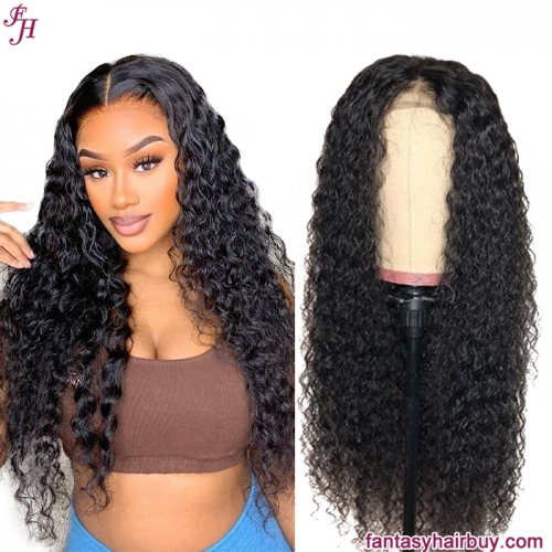 FH best selling 5x5 HD lace closure deep curly wavy human hair wig
