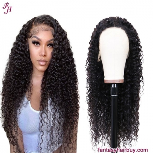 FH best quality 13×4 lace frontal HD lace long deep curly wigs