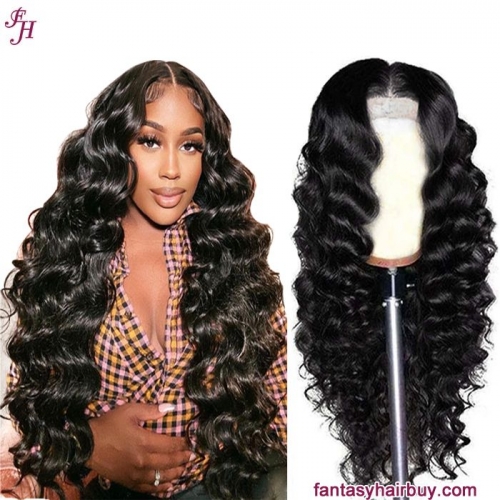 FH beautiful loose wave 4×4 transparent lace closure wig