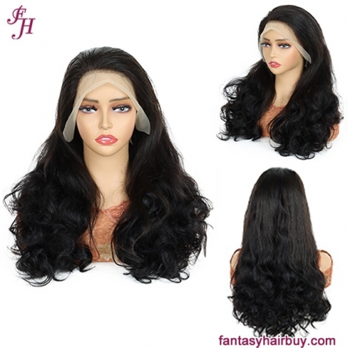 FH full volume hair 13x4 transparent lace frontal body wave human hair wig
