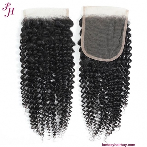 FH 4x4 Lace Closure Kinky Curly Human Hair Lace Closure