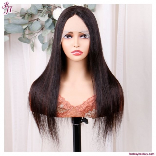 FH t part transaprent lace frontal 13×1 straight human hair wig